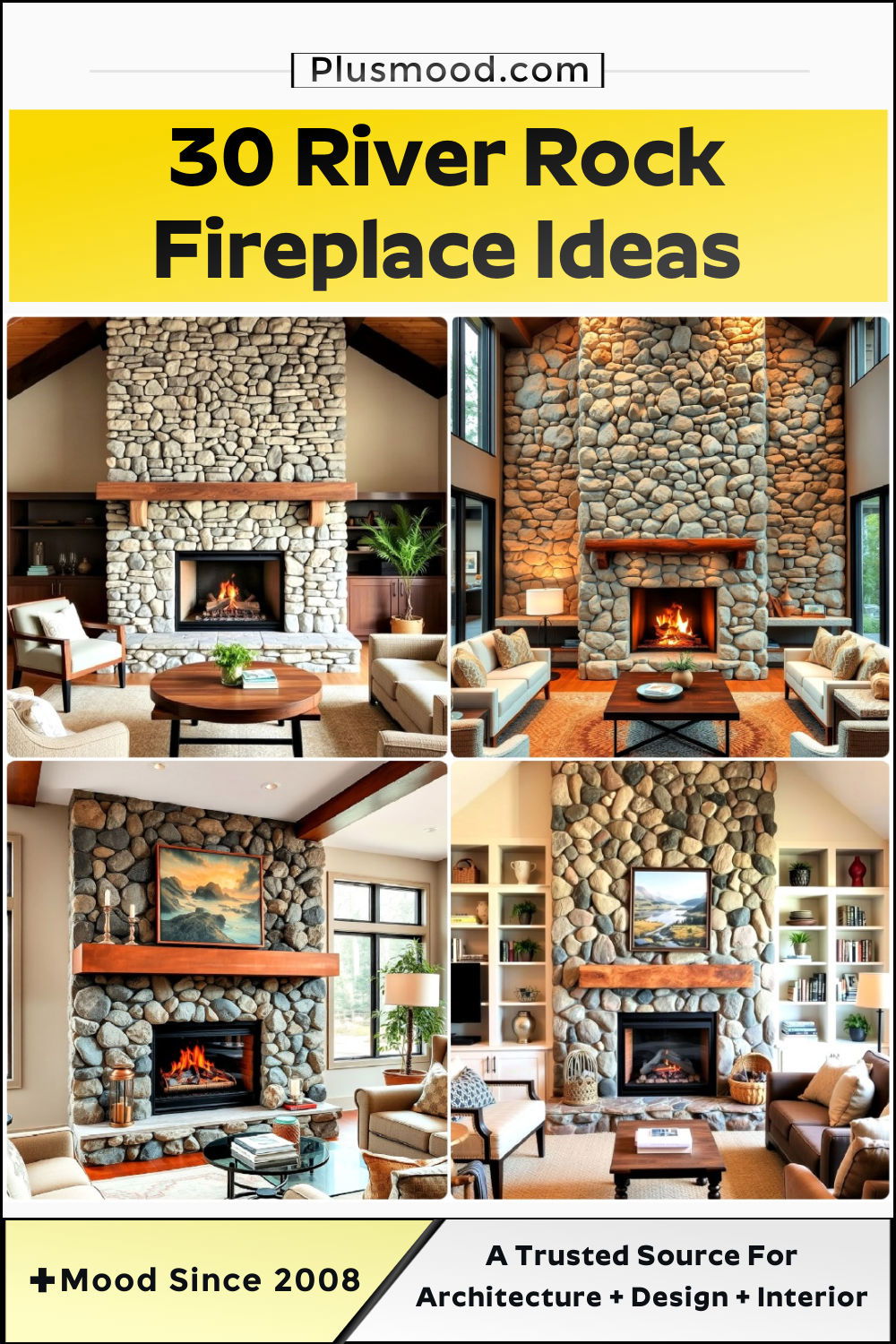 river rock fireplace ideas and inspiration