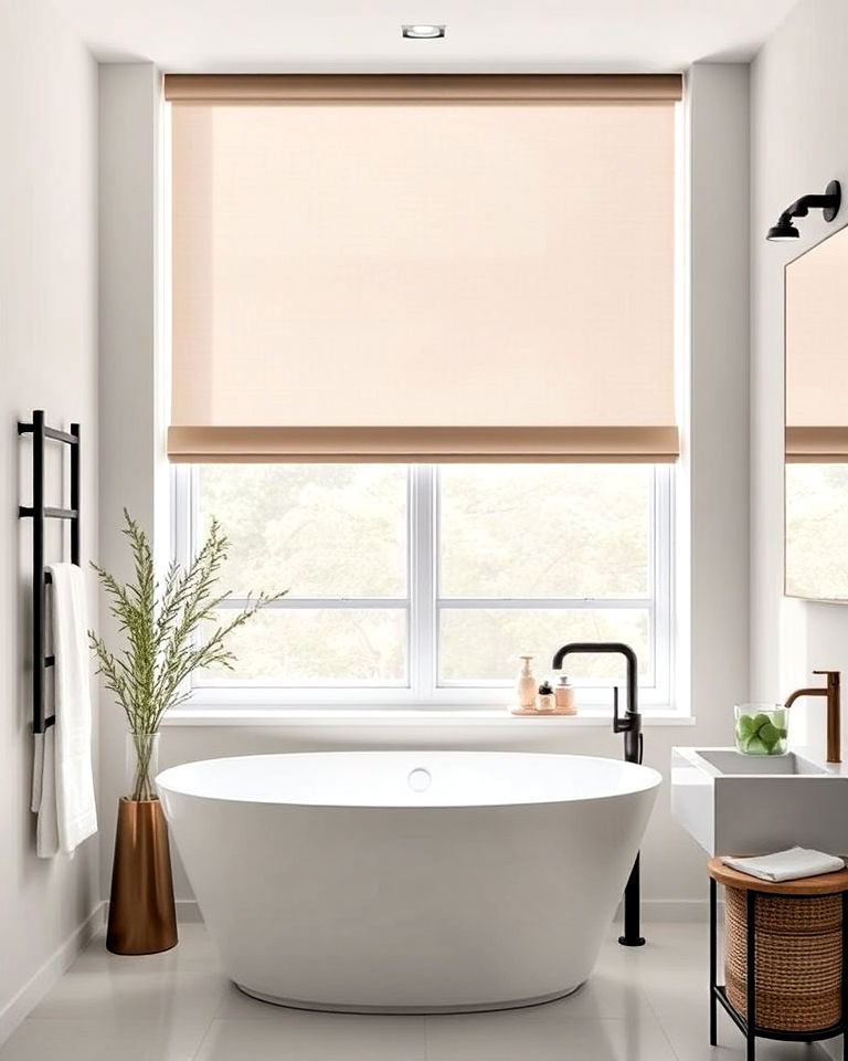 roller shades for a minimalist bathroom