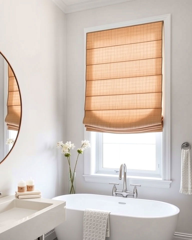 roman shades for any bathroom decor