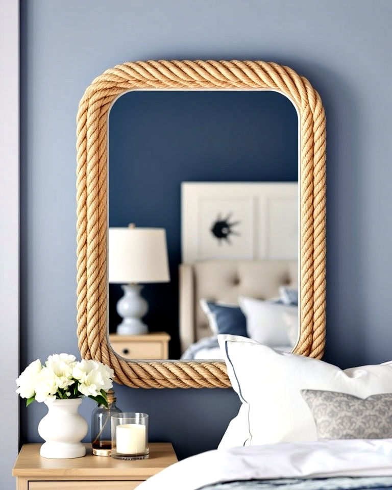 rope accents for ocean themed bedroom