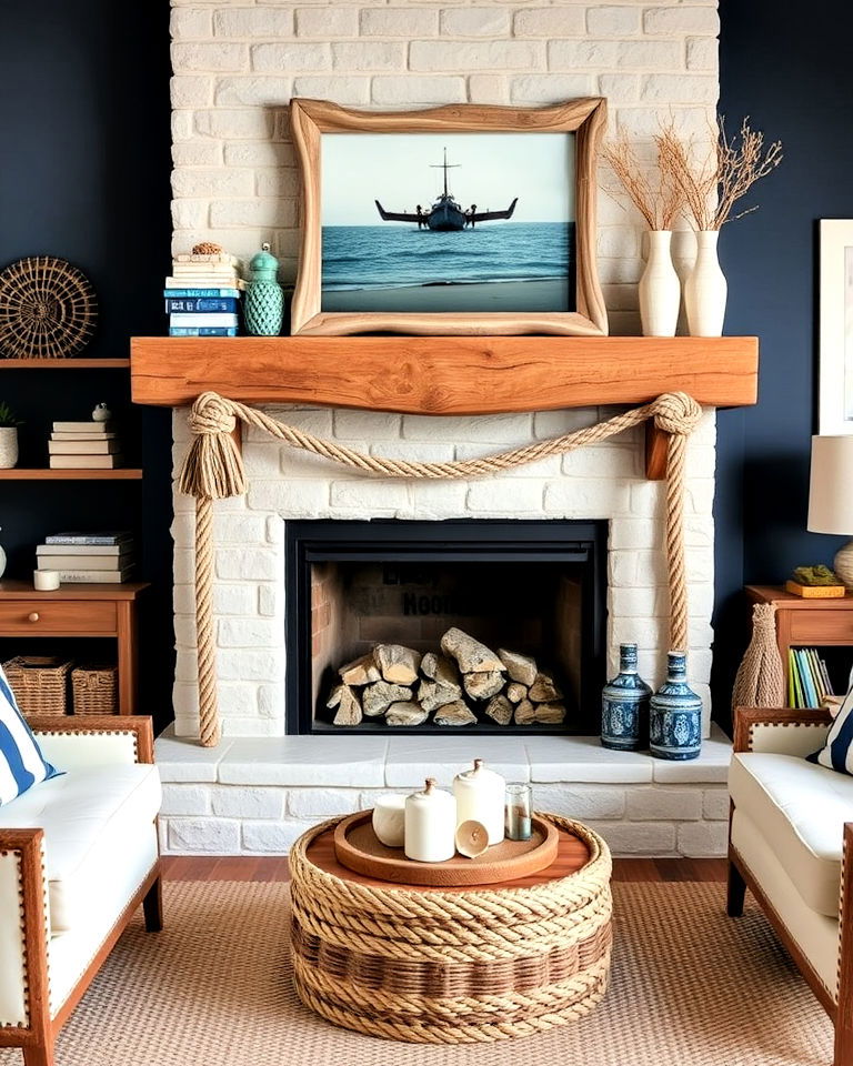 rope and driftwood accents