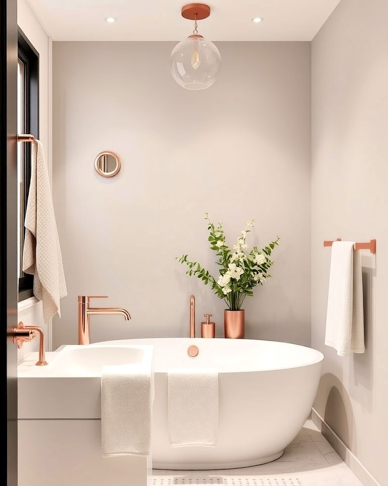 rose gold fixtures for a glamorous touch