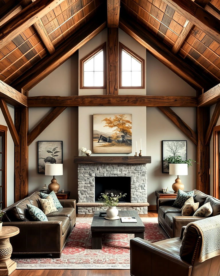 rustic brown wood beams for a natural look