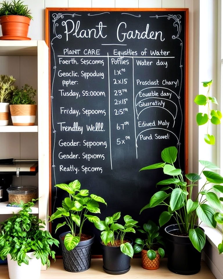 rustic chalkboard wall for gardening notes