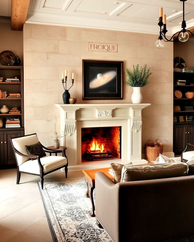 rustic charm french limestone hearth