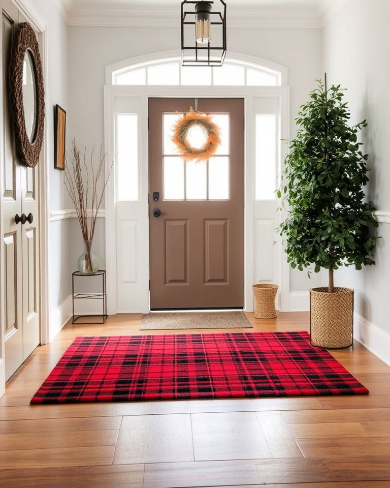 rustic charm plaid rug