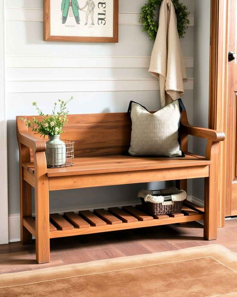 rustic charm wooden bench