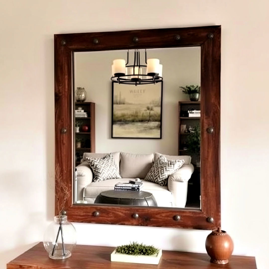 rustic mirrors to enlarge living space