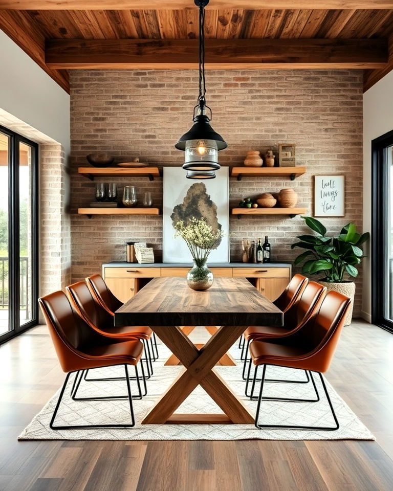 rustic modern dining room