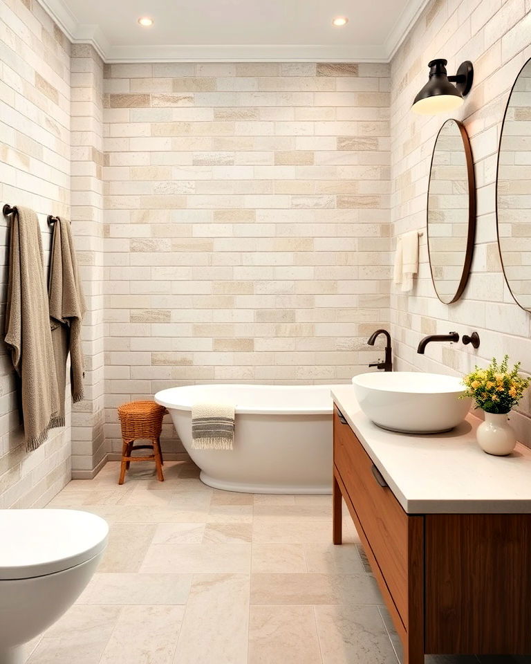 rustic quarry tile floor for bathroom