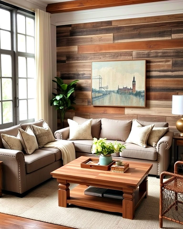 rustic reclaimed wood for living room