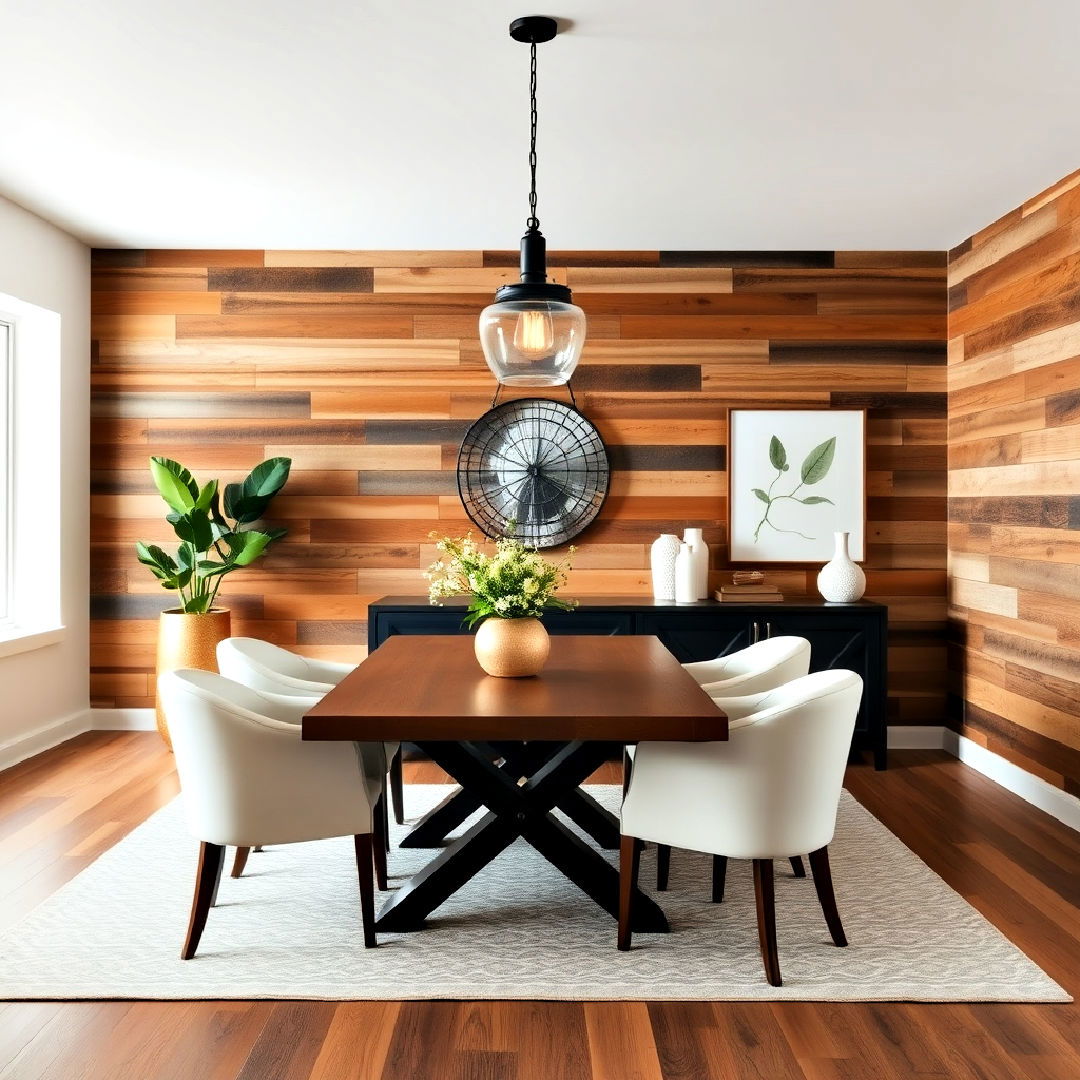 rustic reclaimed wood paneling design