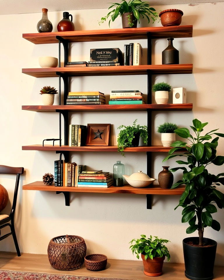 rustic shelving units for storage with style