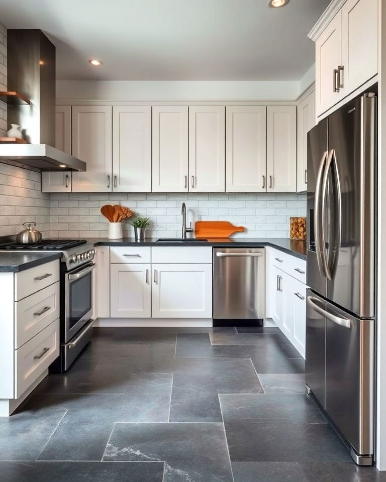 rustic slate floor with modern appliances rustic slate floor with modern appliances