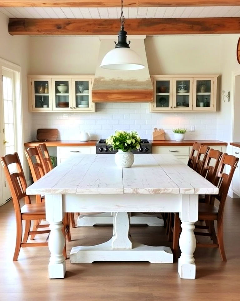 rustic white farmhouse table