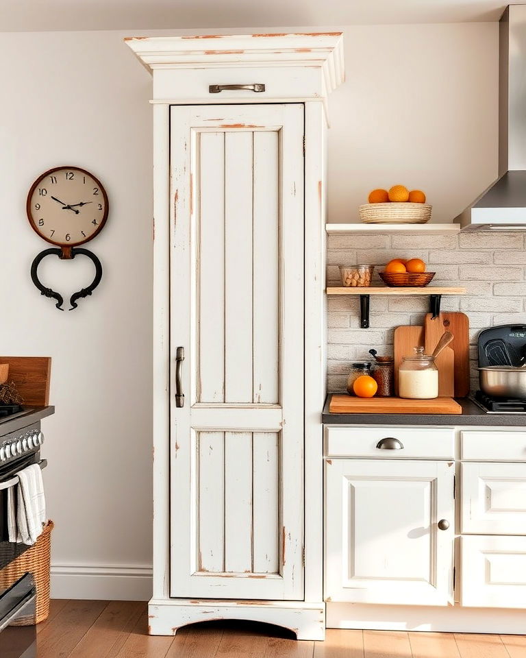 rustic white pantry cabinet