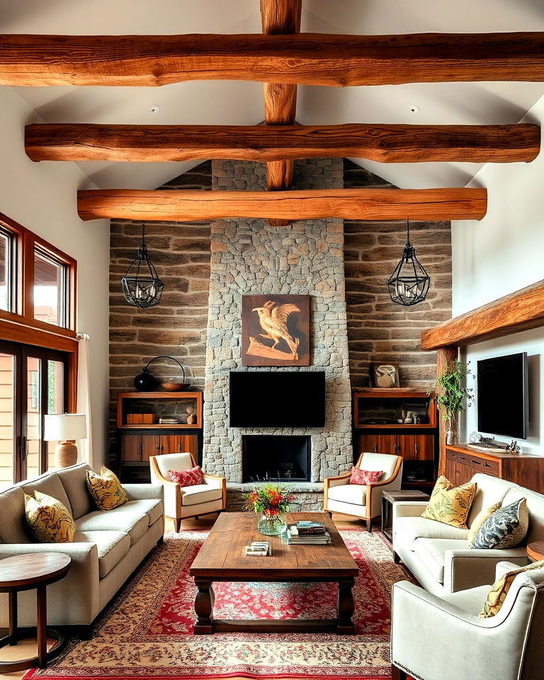 rustic wood beams