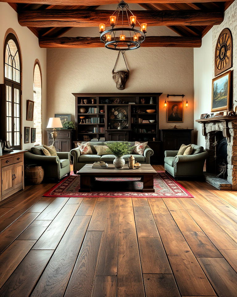 rustic wood flooring