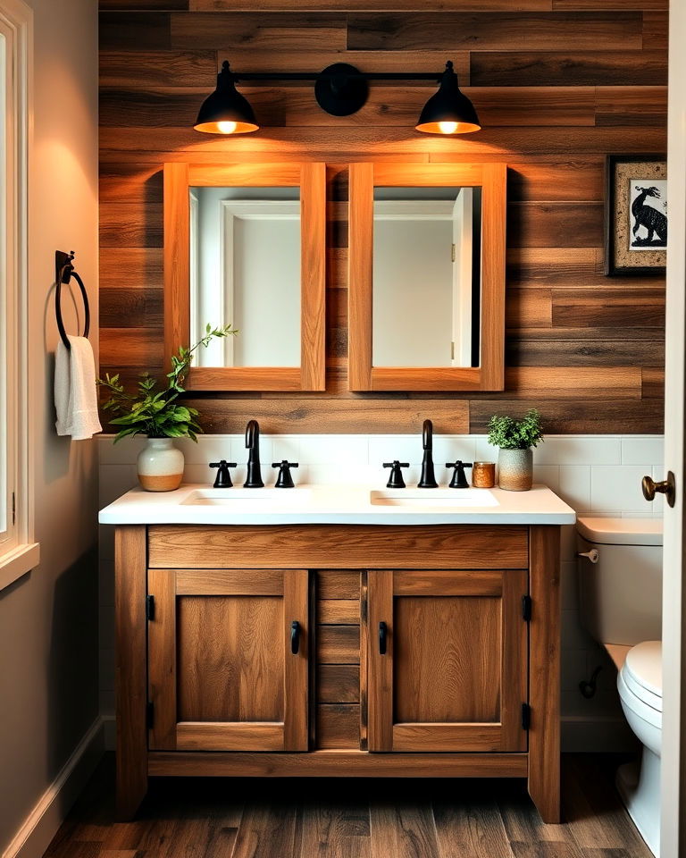rustic wood vanities for a natural touch