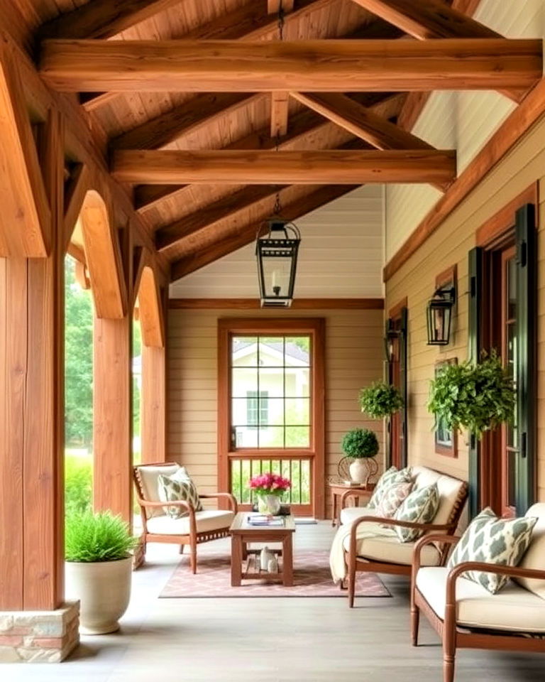 rustic wooden beams for a farmhouse vibe