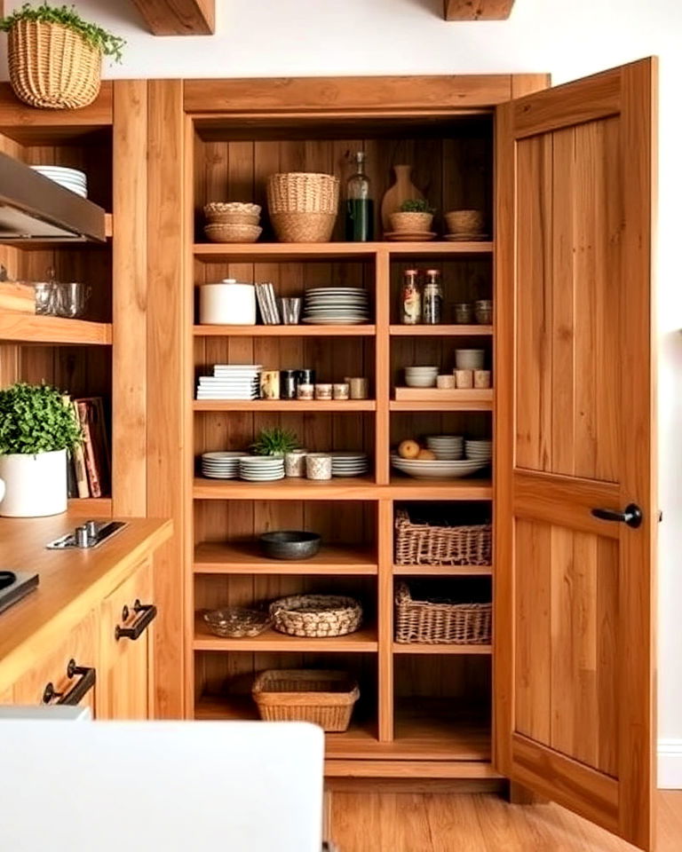 rustic wooden pantry
