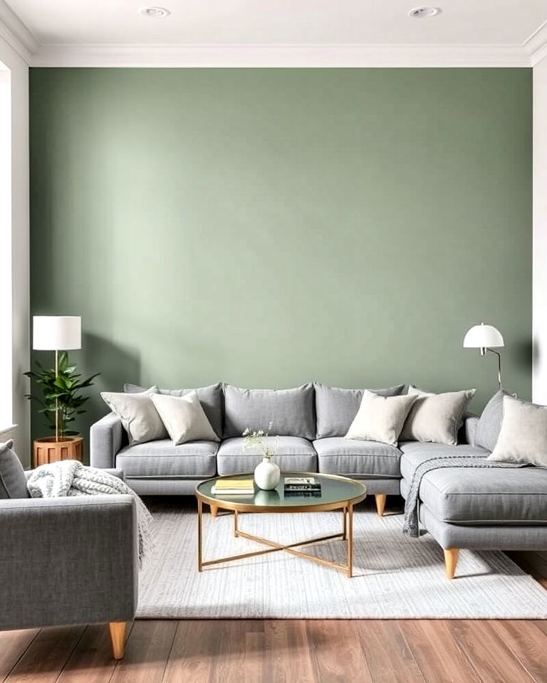 sage green and gray color scheme