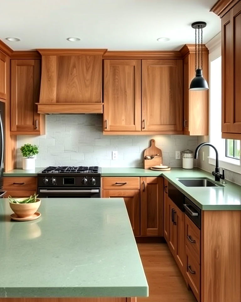 sage green countertops for an earthy kitchen vibe