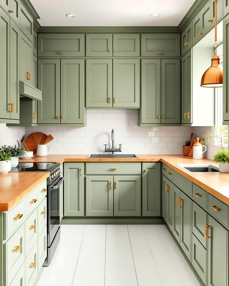 sage green kitchen cabinets