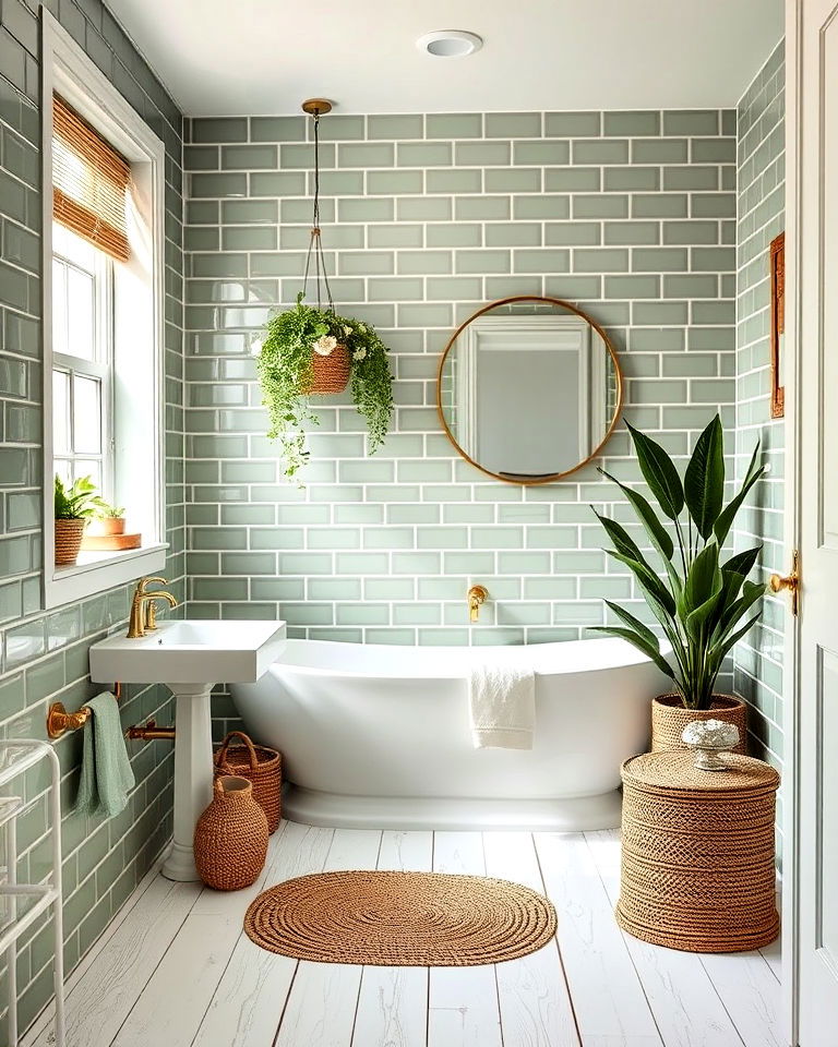 sage green tiles for bathroom