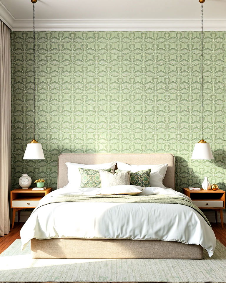 sage green wallpaper design