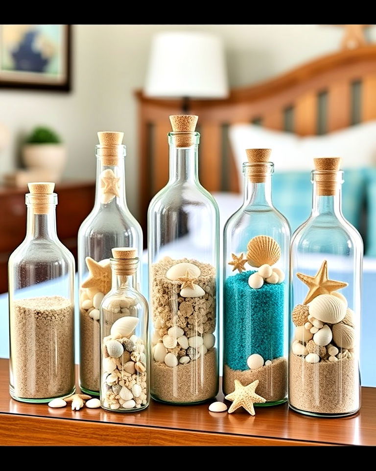 sand filled glass bottles