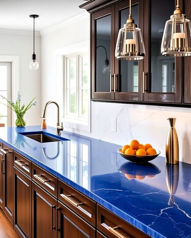 sapphire blue quartz countertops