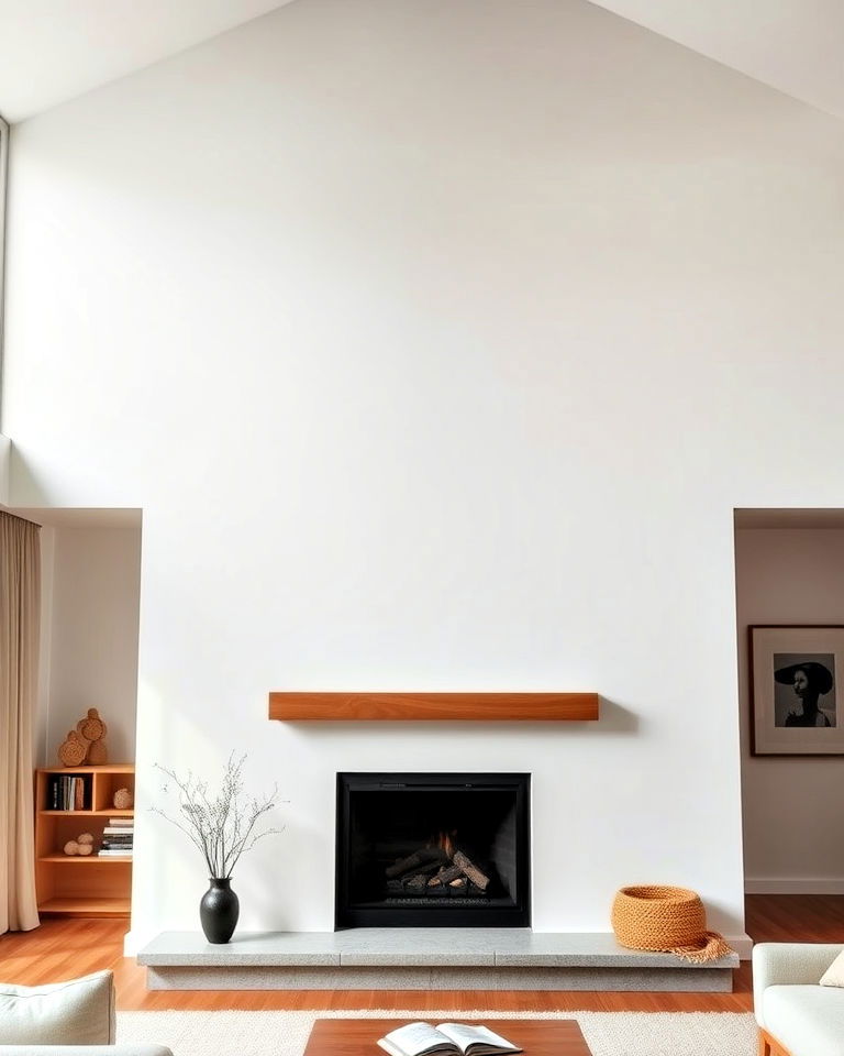 scandinavian fireplace with minimalist charm