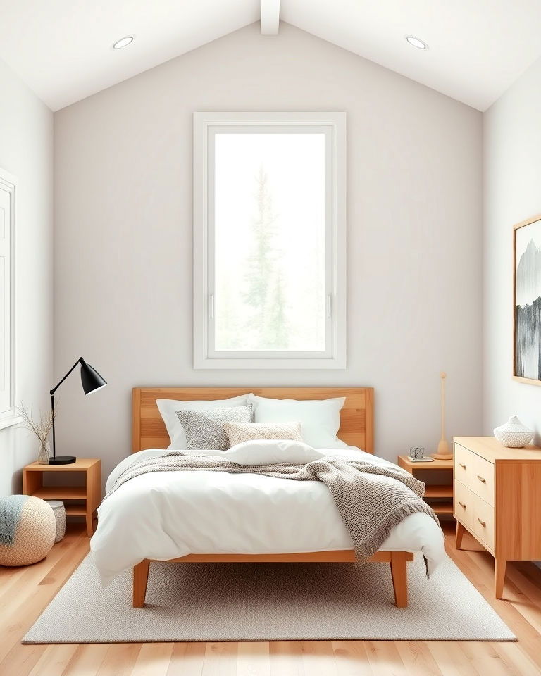 scandinavian inspired cabin bedroom