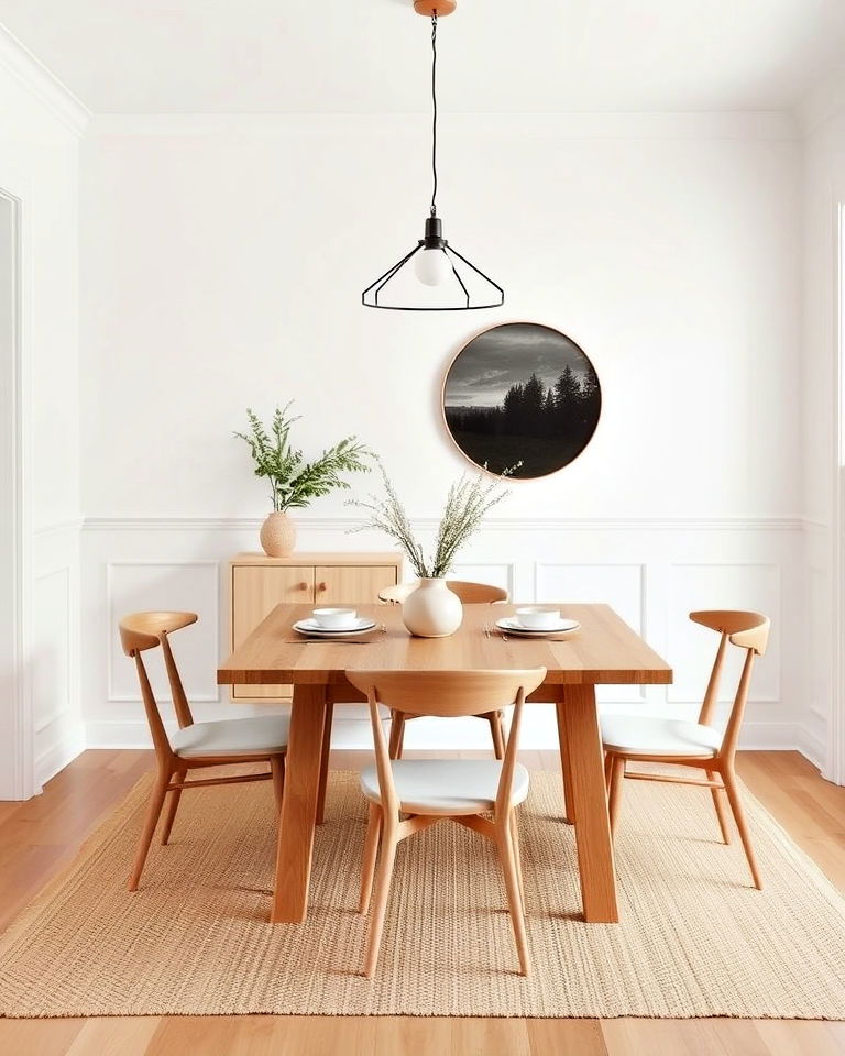 scandinavian inspired dining room wainscoting
