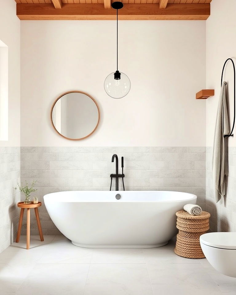 scandinavian simplicity bathroom with neutral tones