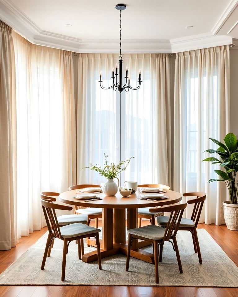 scandinavian style minimalist dining room curtains