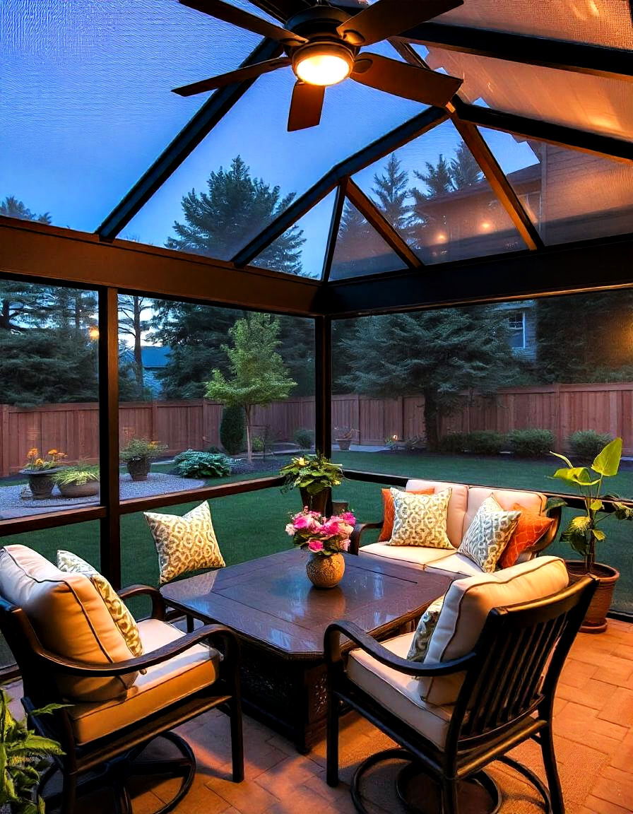 screened in patio for evening gatherings