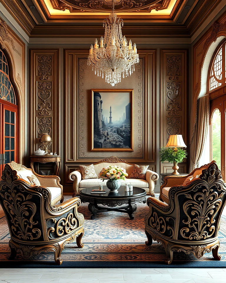 sculpted furniture for your royal living room