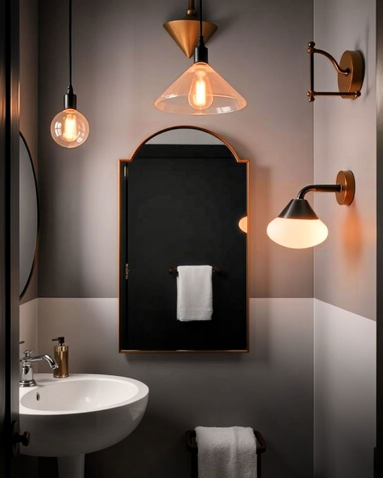 sculptural lighting fixtures for your half bath