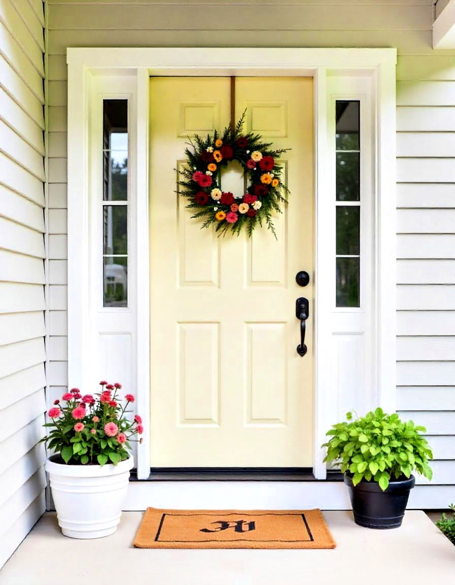 seasonal wreath for front door