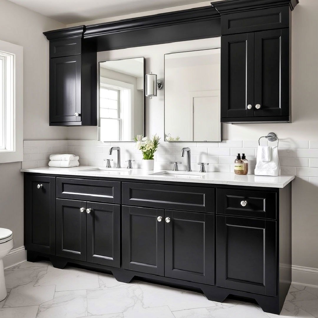 shaker style cabinets with chrome fixtures