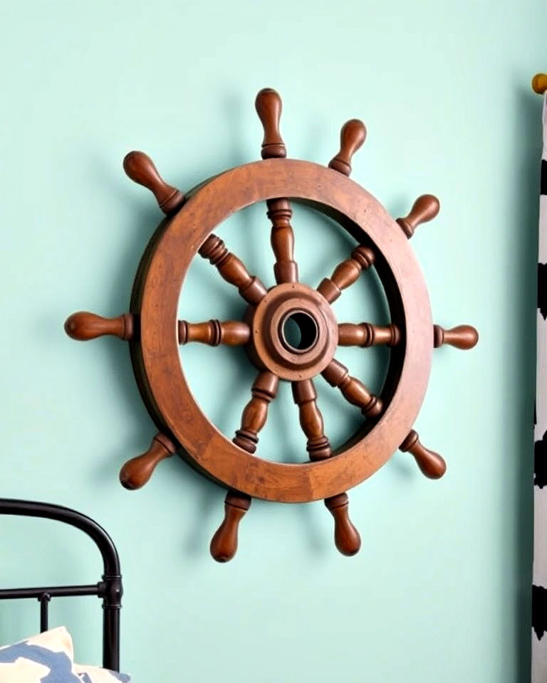 ship s wheel wall decor for your bedroom