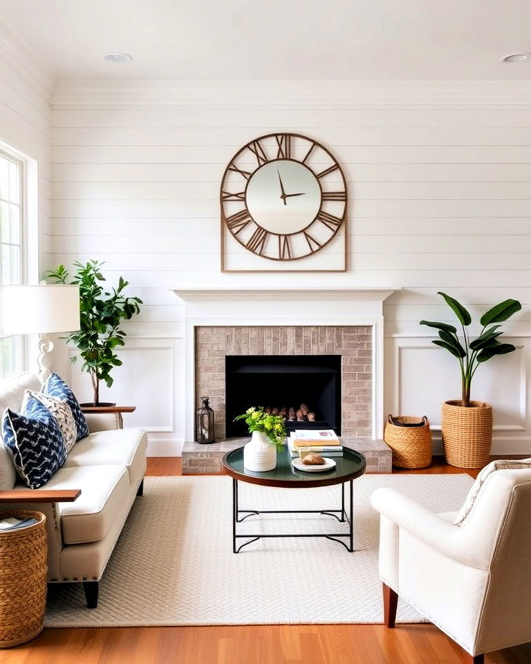 shiplap as wainscoting design for living room