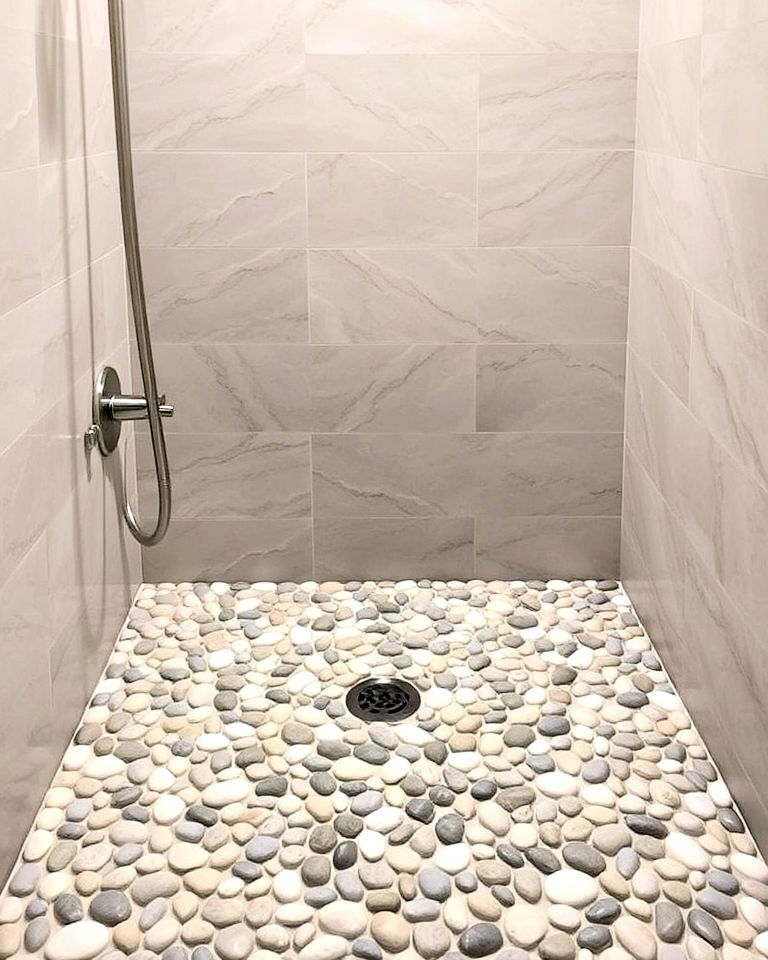 shower floor pebble tiles