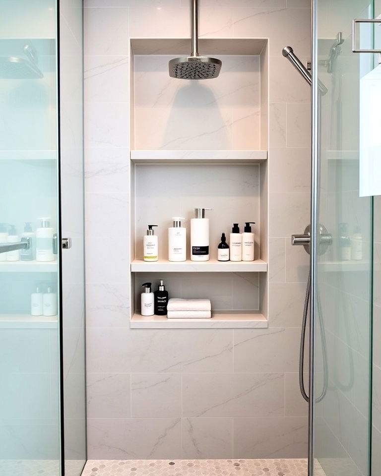 shower niches for built in storage