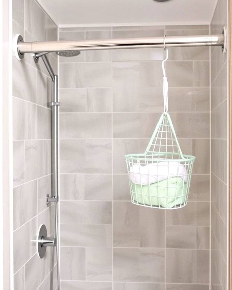 shower rod shelving for bathroom