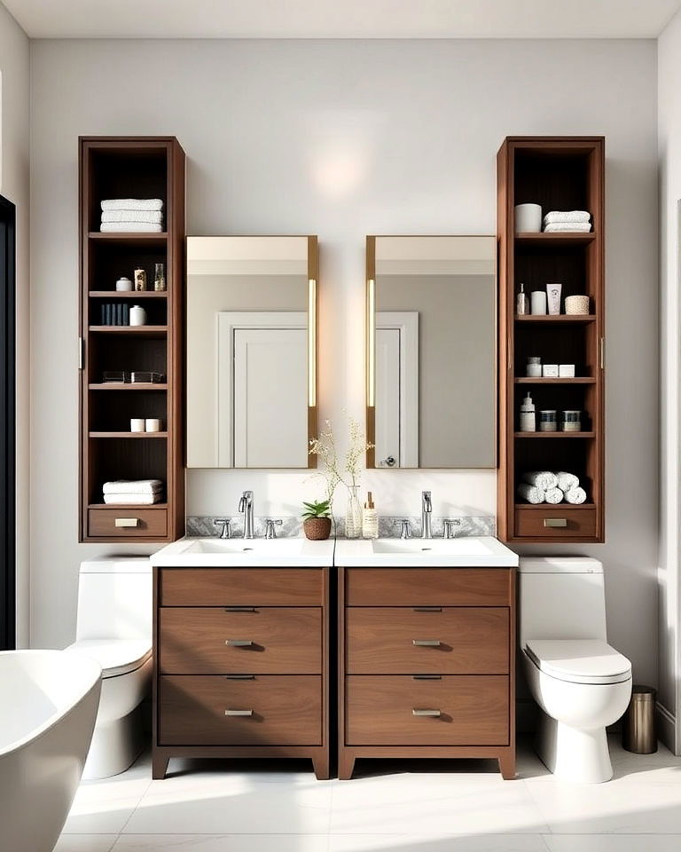 side by side storage towers for couples