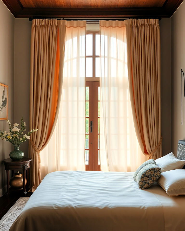 silk window curtains to bring luxury to a bedroom