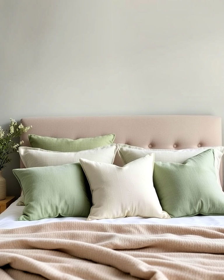 simple sage green cushions